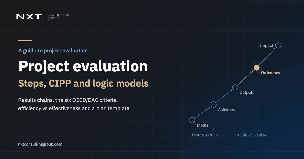 Project Evaluation: Steps, the CIPP Model, Logic Models, OECD/DAC Criteria and a Worked Example